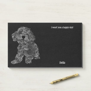 Post-it® Bernedoodle Art Abstrait Nom du chien