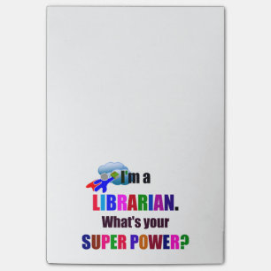 Post-it® Bibliothécaire Superhero - Gras Conception de text