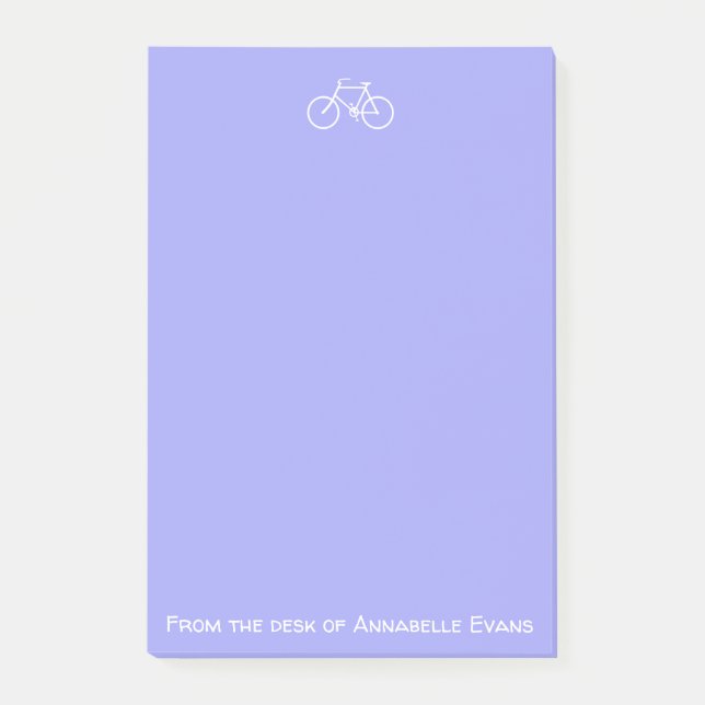 Post-it® Bicyclette blanche sur la violette (Devant)