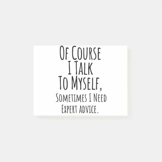 Post-it® bien sûr je me parle parfois moi-même, drôle (Devant)