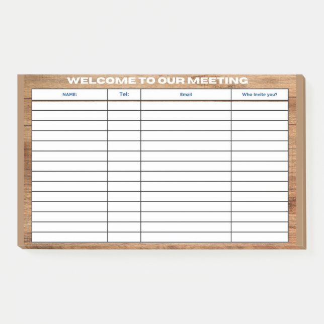 POST-IT® BIENVENUE À NOTRE RÉUNION (Devant)