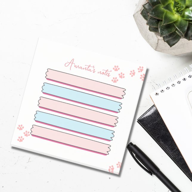 Post-it® billet rose et bleu pastel personnalisé il note (Créateur téléchargé)