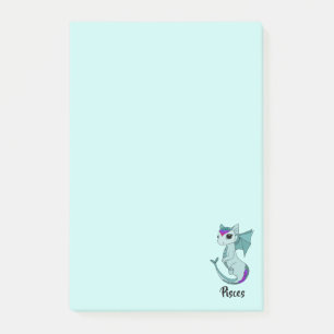 Post-it® Billet zodiaque de conception de Cute Pisces Drago
