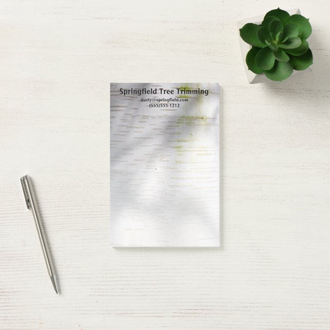 Post-it® Birch Bark Rustic Nature Nom personnalisé (Bureau)