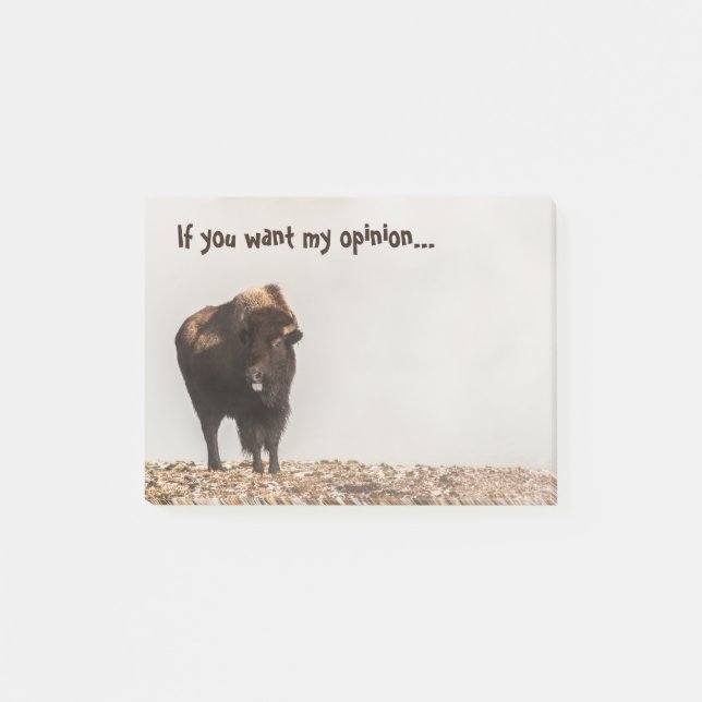 Post-it® Bison Sticking Sa Langue - Humour - Drôle (Devant)
