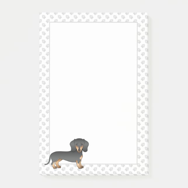 Post-it® Black And Tan Short Hair Dachshund Cute Dog & Paws (Devant)