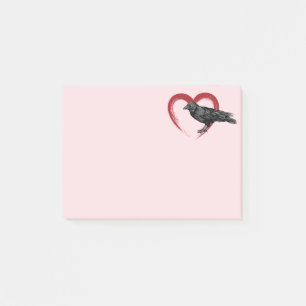 Post-it® Black Bird Heart Raven Post-it Notes