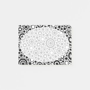 Post-it® Black Dots & Circle Pattern + your text & backgr.