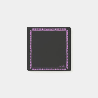 Post-it® Black Notes with Fluorescent Pink Border