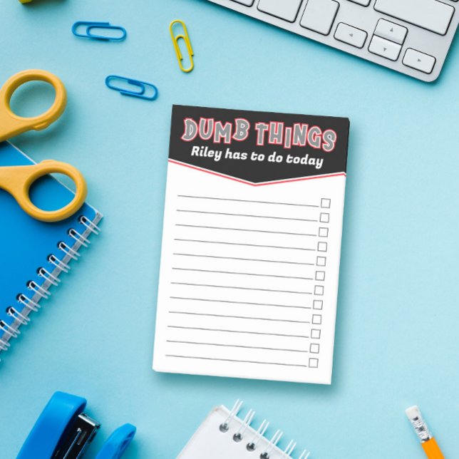 Post-it® Black Red Dumb Choses à faire aujourd'hui Ajouter  (Créateur téléchargé)