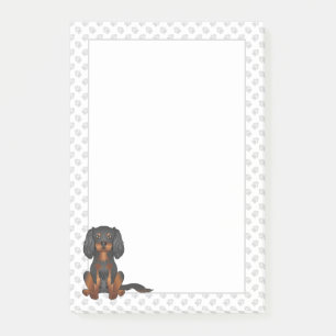 Post-it® Black & Tan Cavalier King Charles Spaniel & Paws