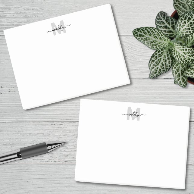 Post-it® Black White Monogram (Black White Monogram Post-it Notes)
