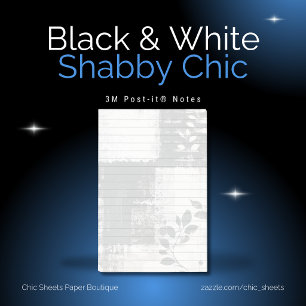 Post-it® Black & White Shabby Chic Botanical 3M
