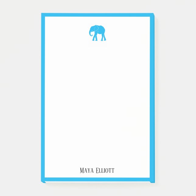 Post-it® Blanc avec ciel bleu brillant Eléphant & Bordure + (Devant)