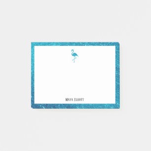 Post-it® Blanc avec Flamant rose de Parties scintillant Tur