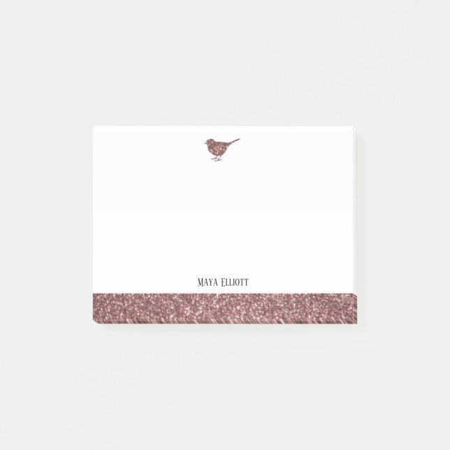 Post-it® Blanc avec Rose Gold Faux Parties scintillant Oise (Devant)