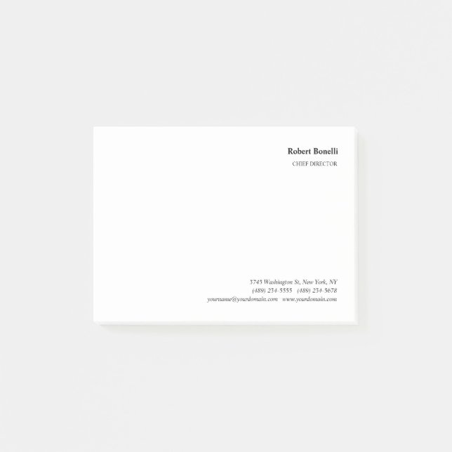 Post-it® Blanc clair minimaliste moderne (Devant)