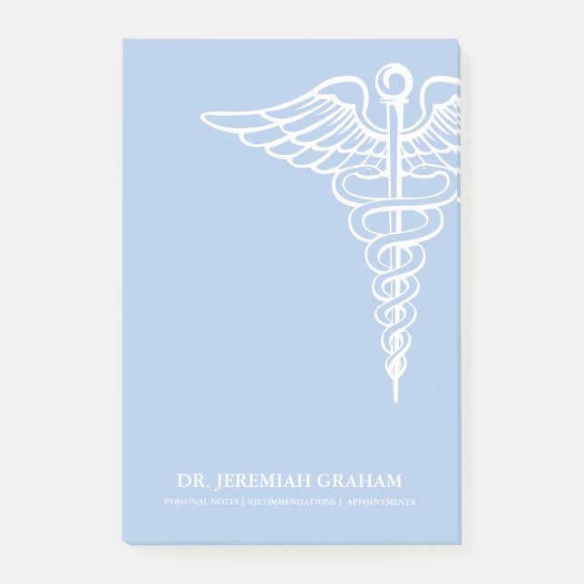 Post-it® Blanc personnalisé par bureau Médicale et bleu (Devant)