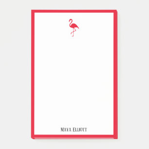 Post-it® Blanc sur cerisier brillant rouge Flamant rose & b