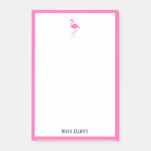 Post-it® Blanc sur Flamant rose rose vif et bordure avec no