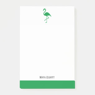 Post-it® Blanc sur Flamant rose vert clair et bordure avec