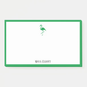 Post-it® Blanc sur Flamant rose vert clair et bordure avec 
