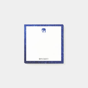 Post-it® Blanc sur Parties scintillant Faux Bleu Eléphant &