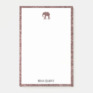 Post-it® Blanc sur Rose Gold Faux Parties scintillant Eleph