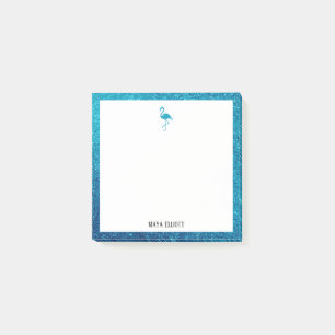 Post-it® Blanc sur Turquoise Parties scintillant Faux Flama
