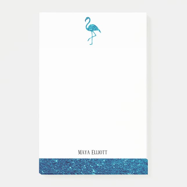 Post-it® Blanc sur Turquoise Parties scintillant Faux Flama (Devant)
