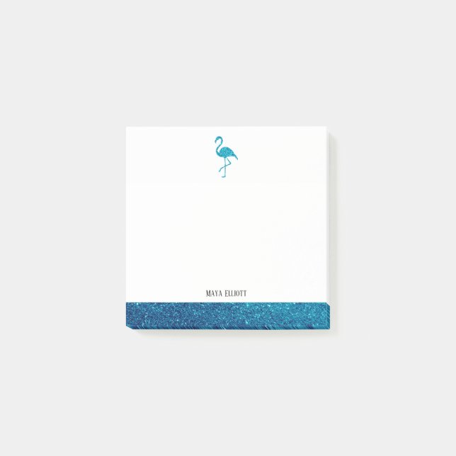 Post-it® Blanc sur Turquoise Parties scintillant Faux Flama (Devant)