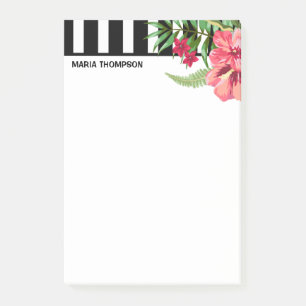 Post-it® Blancs Et Noirs Et Fleurs Roses Post-it N