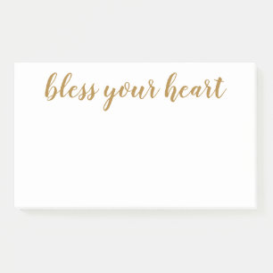 Post-it® Bless Your Heart Script Doré