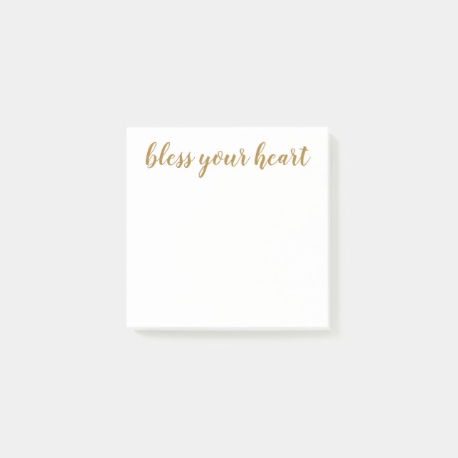 Post-it® Bless Your Heart Script Doré (Devant)