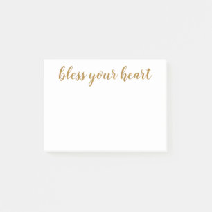Post-it® Bless Your Heart Script Doré