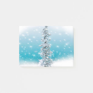 Post-it® bleu arctique gelé argenté brillant à feuillage pe