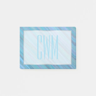 Post-it® Bleu calme Abstrait   Cool Turquoise Aqua Monogram