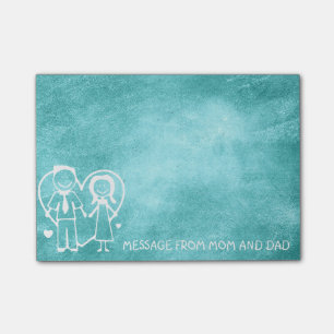 Post-it® Bleu de menthe de tableau de massage de famille de
