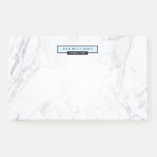 Post-it® Bleu en pastel de marbre minimaliste chic élégan