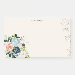 Post-it® Bleu floral de minuit Note post-it
