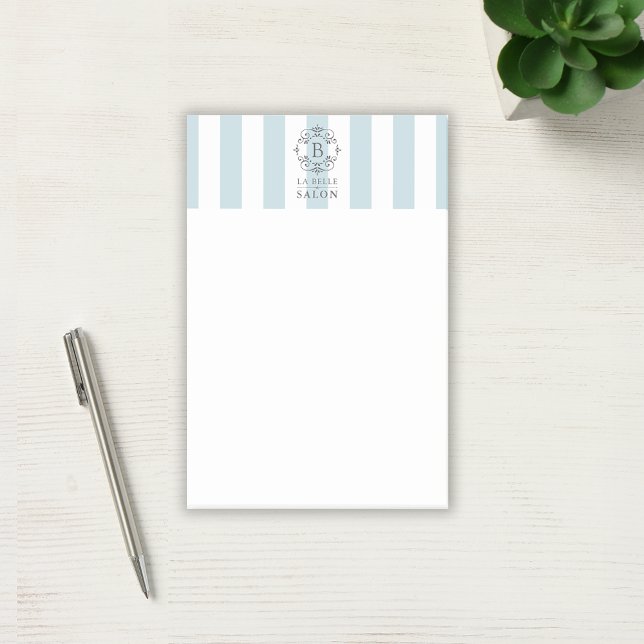 Post-it® Bleu français - Grandes aiguilles avec Monogramme  (Créateur téléchargé)