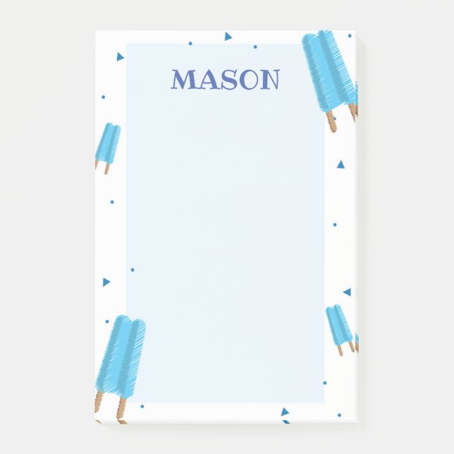 Post-it® Bleu Ice Poteau Pop Note (Devant)