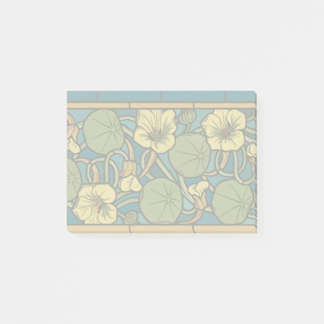 Post-it® Bleu jaune Nasturtium Fleur Nouveau Motif (Devant)