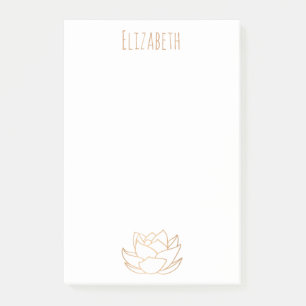 Post-it® Bleu Lotus Aqua Bleu Liné Or