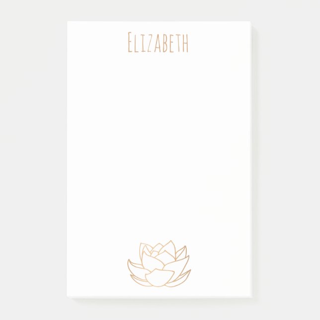 Post-it® Bleu Lotus Aqua Bleu Liné Or (Devant)
