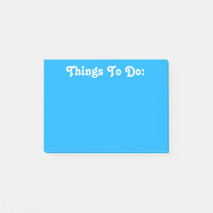 Post-it® Bleu lumineux fait sur commande blanc des textes