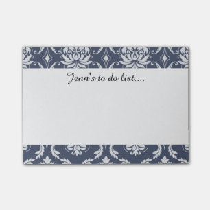 Post-it® bleu marine classique de damassé gray.png