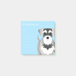 Post-it® Bleu mignon gai de Schnauzer miniature