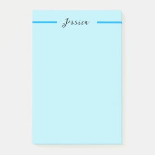 Post-it® Bleu Moderne Élégant Simple et Professionnel Nom