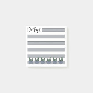 Post-it® Bleu Poussiéreux Ligné Cactus en Pot -